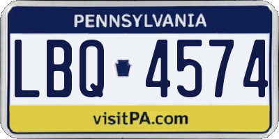PA license plate LBQ4574
