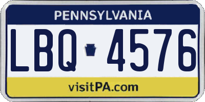 PA license plate LBQ4576