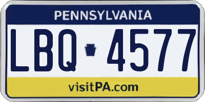PA license plate LBQ4577