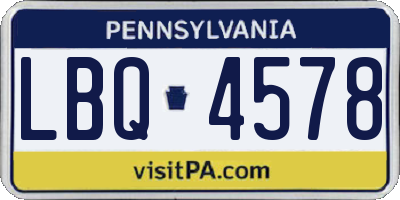 PA license plate LBQ4578