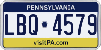 PA license plate LBQ4579