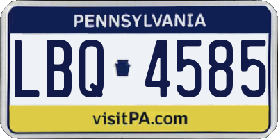PA license plate LBQ4585