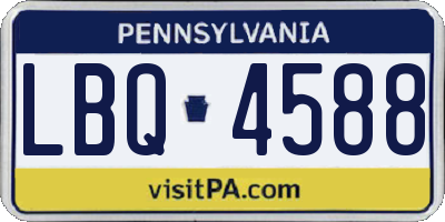PA license plate LBQ4588