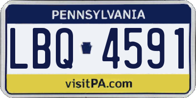 PA license plate LBQ4591