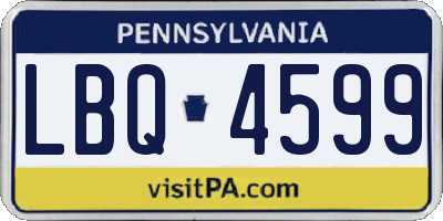 PA license plate LBQ4599