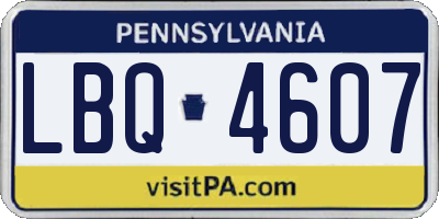 PA license plate LBQ4607