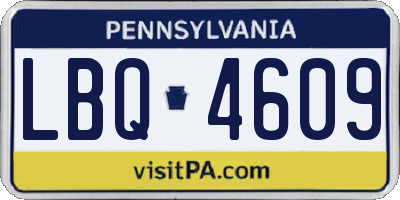PA license plate LBQ4609
