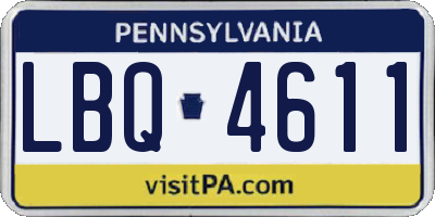 PA license plate LBQ4611