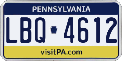 PA license plate LBQ4612
