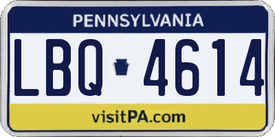 PA license plate LBQ4614