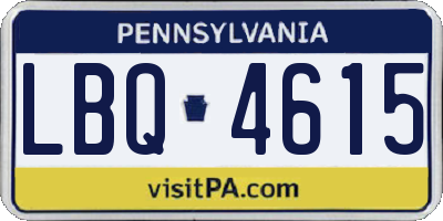 PA license plate LBQ4615