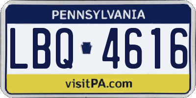 PA license plate LBQ4616