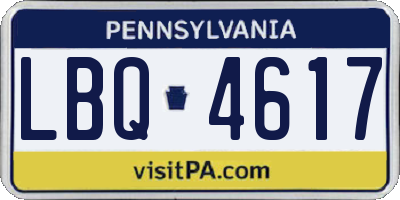 PA license plate LBQ4617