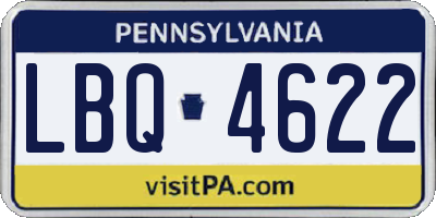 PA license plate LBQ4622