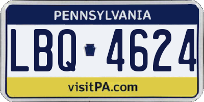 PA license plate LBQ4624