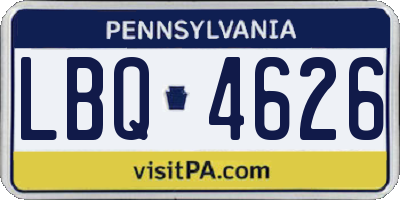 PA license plate LBQ4626