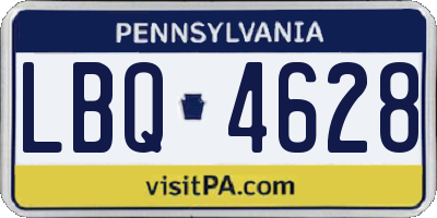 PA license plate LBQ4628