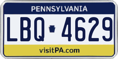 PA license plate LBQ4629