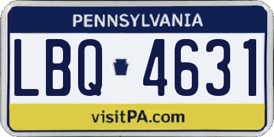 PA license plate LBQ4631