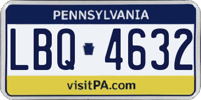 PA license plate LBQ4632