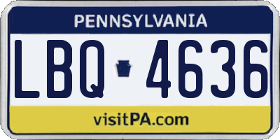 PA license plate LBQ4636