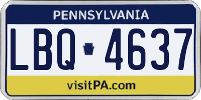 PA license plate LBQ4637