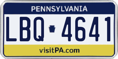 PA license plate LBQ4641
