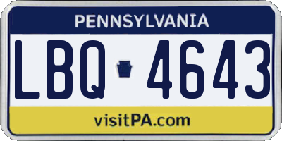 PA license plate LBQ4643