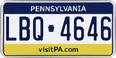 PA license plate LBQ4646