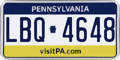PA license plate LBQ4648