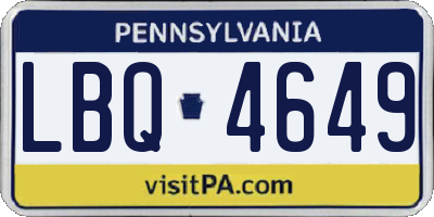 PA license plate LBQ4649