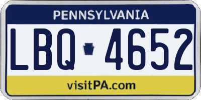 PA license plate LBQ4652