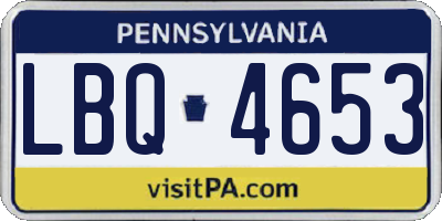 PA license plate LBQ4653