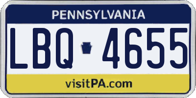 PA license plate LBQ4655