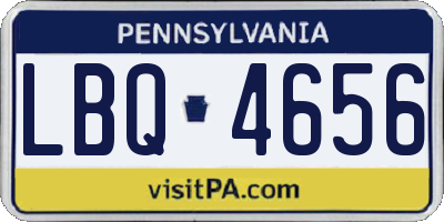 PA license plate LBQ4656