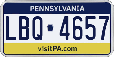 PA license plate LBQ4657