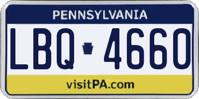 PA license plate LBQ4660