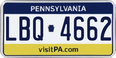 PA license plate LBQ4662