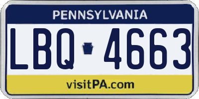 PA license plate LBQ4663