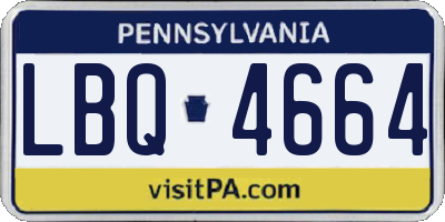 PA license plate LBQ4664