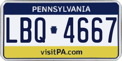 PA license plate LBQ4667