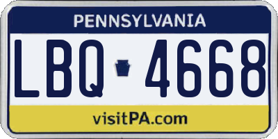 PA license plate LBQ4668