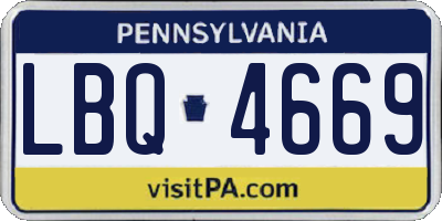 PA license plate LBQ4669