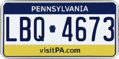 PA license plate LBQ4673