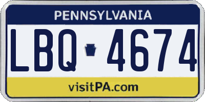 PA license plate LBQ4674