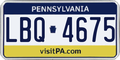PA license plate LBQ4675