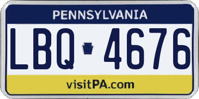 PA license plate LBQ4676