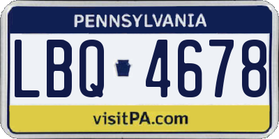 PA license plate LBQ4678