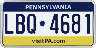 PA license plate LBQ4681