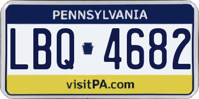 PA license plate LBQ4682